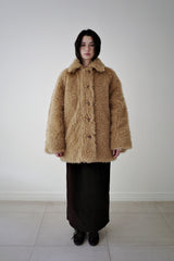 Reversible fur coat, Camel