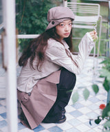 COWL NECK LAYERED LONG SLEEVE - OATMEAL