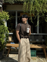 Stripe colourway cropped short-sleeved t-shirt