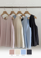 #バックスリットストラップスリーブレスブラウス (4color)