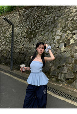 Number Navy Casual Banding Pants