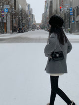 [MADE/3 Ounce Quilted Lining] Keden Wool Buckle Half Coat