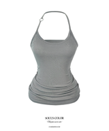Leto Ring Halter Shirring Top (4color)