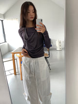 FOLD CARGO WIDE PANTS (5C)