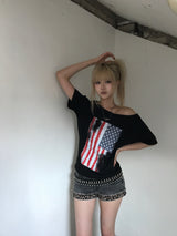 アメリカンフラぐオフショルダーT