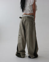 coloring string big cargo wide pants