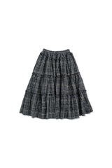 Check frill skirt