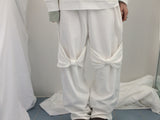 Double ribbon knee-point pants