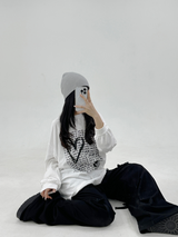 (LOVELY + HIP♥)レタリング長袖Tシャツ - 2カラー