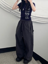 Irmi Nylon Bizo Snap Wide Pants