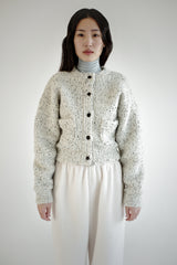 Boucle wool cardigan, Oatmeal