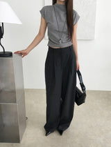 Pinstripe wide slacks