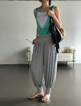 Relaxie Harem Yoga Ribbed Capri Pants 3color
