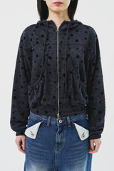 (W) Dual Dot Hooded Zip Up (2color)