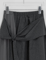 Likat Check Ribbon Wrap Midi Skirt