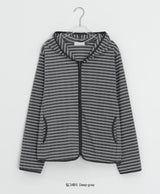 Leshu Stripe Fleece Zip-Up Jumper