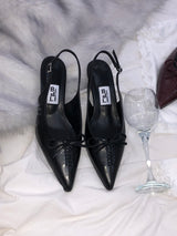 Ribbon Corset Slingback Heels