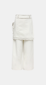 Lace Layered Long Slacks Pants