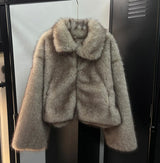 [F/W] Crop foxy fur jacket 