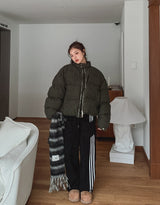 Reverse fleece string track pants