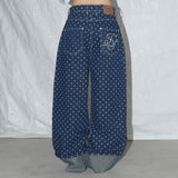 String Dot Roll-Up Pants (Blue) F25QD890