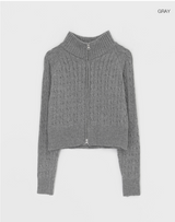[MADE] Basie Cable Knit Zip-up