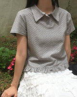 [MADE] Seju ドットカラーフリル半袖Tシャツ