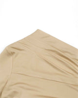 One Shoulder Draped Jersey Top _ BEIGE