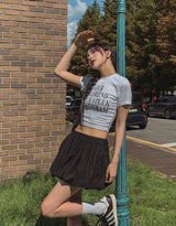 メディアレタリングクロップドショートスリーブ