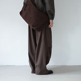 webbing belted cotton wide pants