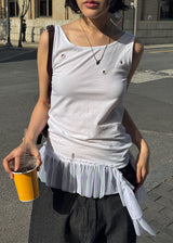 EYELET FRILL SLEEVELESS