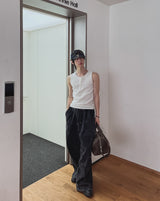 Pigment Washed Track Wide Pants