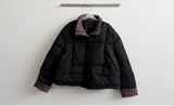 Daring checkered lining point short padded coat