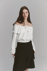 Tulip Off Shoulder Top White