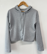 SEMI SEE THROUGH BOUCLE HOODIE CARDIGAN 🩵🩶🖤🧸4COLOR