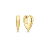 gold puppy shield hoop 14k gold plating + 925 silver earrings E067-09G