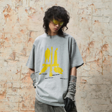 RELABEL 24SS ‘Platform Departure’ T-shirt In Silver Grey With Printed Letters