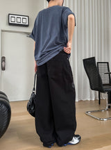 Tack Destroyed Snap Cotton Pants