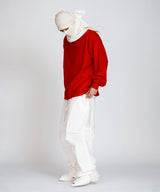 Bohemian vintage washed fringe pants _ White 