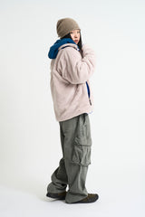 Retro deep pile fleece jacket