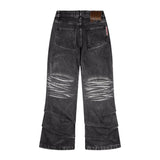 GP113 STACK FLARE DENIM PANTS (BLACK)