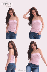 Dot Color Pad Tube Top