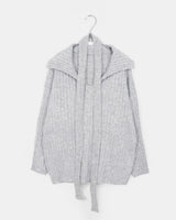 Riha Open-Collar Waist-Tie Two-Way V-Neck Knit