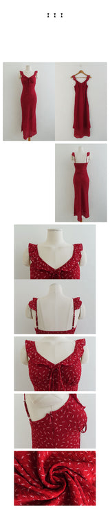 ABOUT TIME FLORAL WRINKLE LONG DRESS