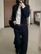 Penny Red Stitch Raw Wide Denim Pants