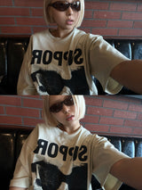 SUPORT グラフィックオーバーサイズTシャツ