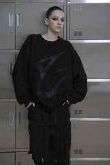 [MADE / unisex ] レザーロゴパッチスウェットシャツ