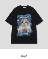 ジュエルキャットプリンティドオーバーサイズフィットショートスリーブ