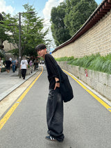 ハクウォッシングワイドデニムパンツ