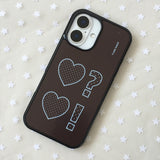 Polka Dot Heart Brown Epoxy Bumper Case 